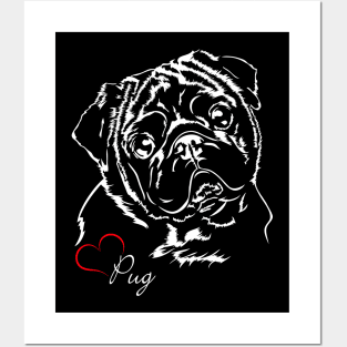 Funny Cute Pug mom dog lover gift Posters and Art